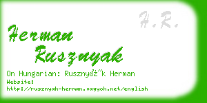 herman rusznyak business card